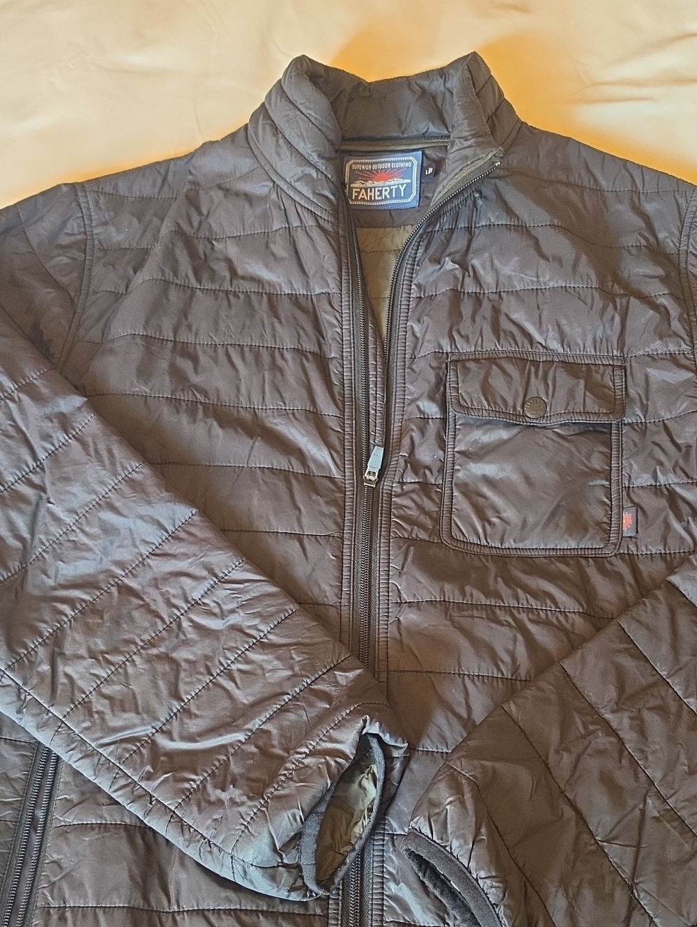 Faherty Men's Quilted Puffer Jacket - Charcoal